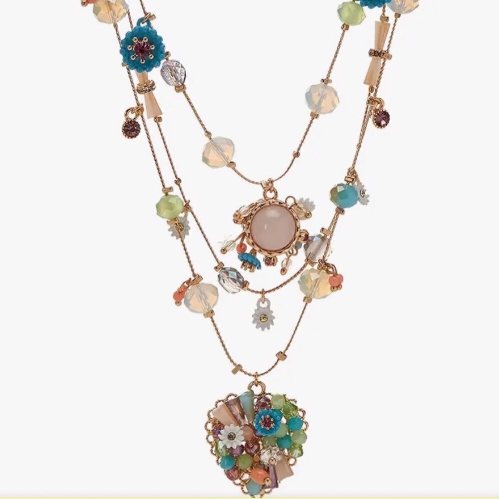 🩵 Betsey Johnson stunning 3 piece necklace set. Earrings, bracelet & necklace🩵